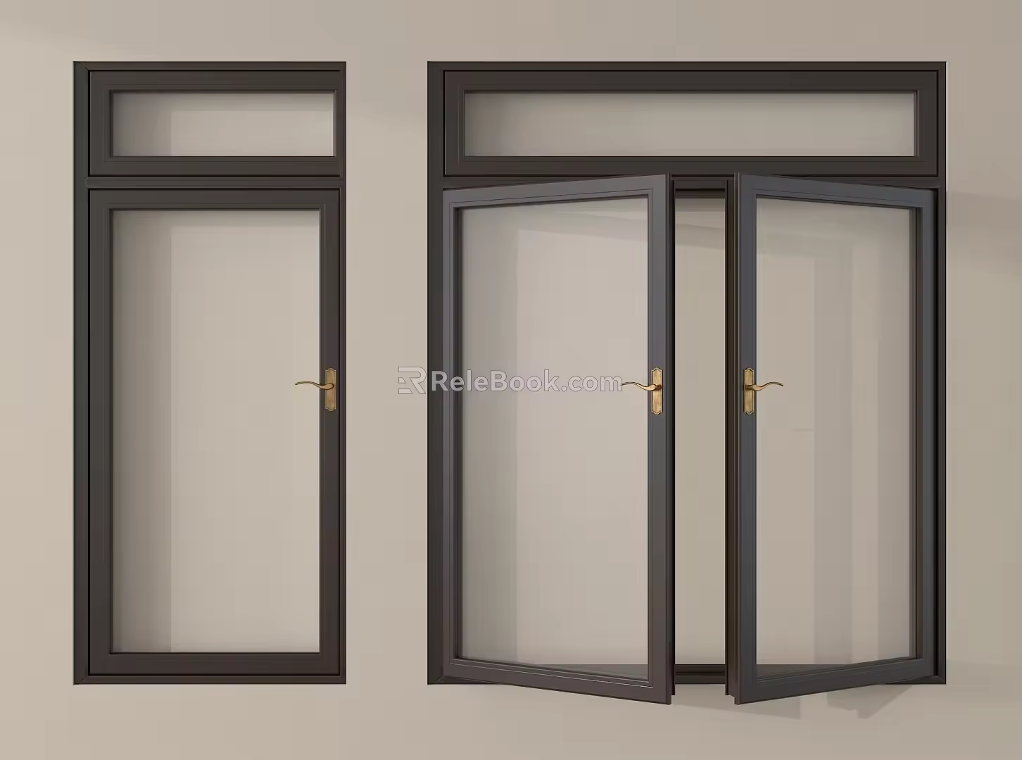 modern window casement window floor to ceiling window balcony window 3d model