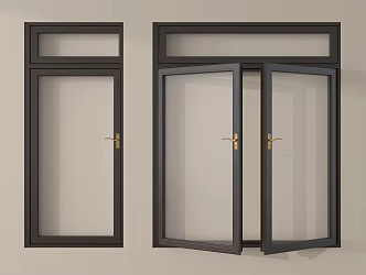 modern window casement window floor to ceiling window balcony window 3d model