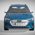 Audi Blue Electric SUV With Modern Exterior Design And Stylish Headlights