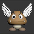 Cartoon Character Creature With Brown Body White Wings Large Eyes Frowning Expression And Short Legs