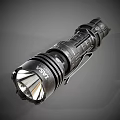 Tactical Black LED Flashlight With Industrial Design And Durable Heavy Duty Build