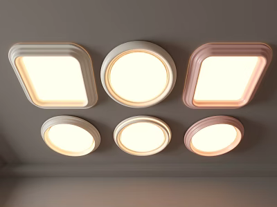 Modern Ceiling Lights With Different Shapes And Colors For Home Lighting 3d model