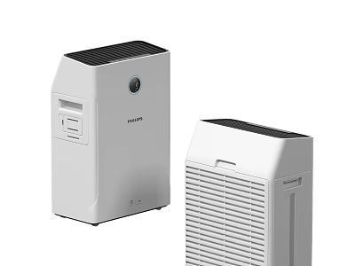 Daily Use Electrical Appliances White Air Purifiers With Modern Home Design 3d model