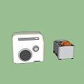 Modern Kitchen Appliances Microwaves Featuring Brown Silver And White Color Options 3d model