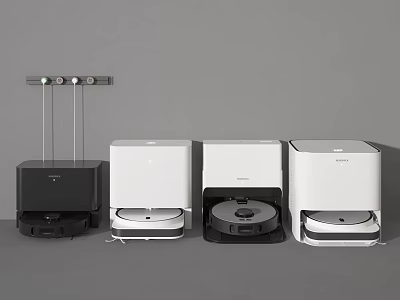 Modern Daily Home Appliances In White Black With Sleek Design And Smart Functions 3d model