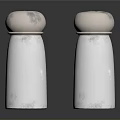 White Ceramic Salt And Pepper Shakers With Metal Lids For Kitchen Dining