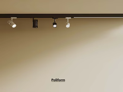 Poliform Modern Track Lighting System With Ceiling Mounted Multiple Adjustable Spotlights 3d model