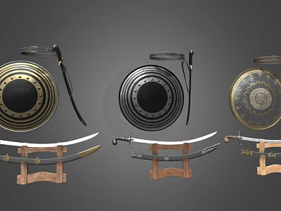 Modern Arabian Sword Shield 3d model
