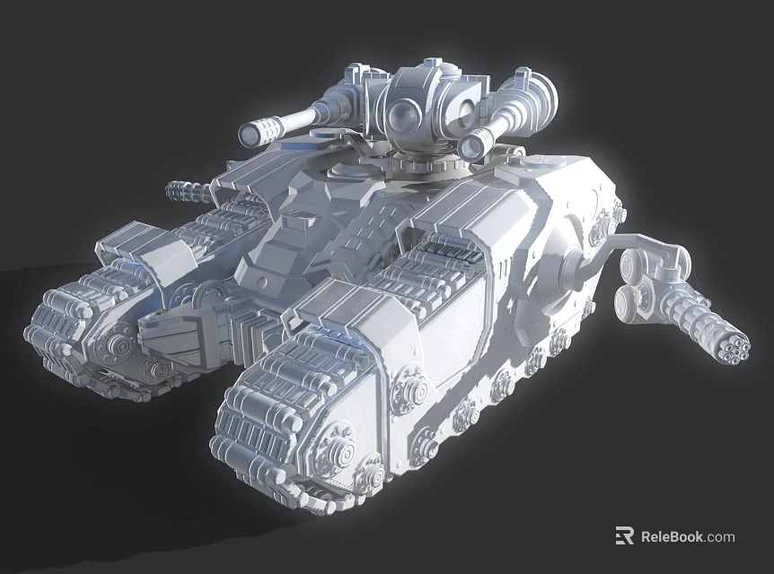 3D Model Tank With Mechanical Design Dual Cannons Heavy Armor And Track System 3d model 