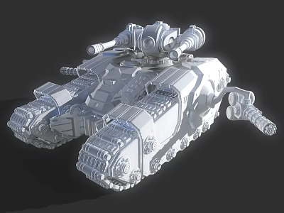 3D Model Tank With Mechanical Design Dual Cannons Heavy Armor And Track System 3d model