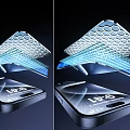 Premium Modern Smartphone Design Showcasing Curved Glass Screen And Blue Light Effect