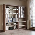 Modern Open Bookcase Bookshelf Decorative Rack 3d model