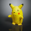 Cute Yellow Plush Doll With Black Ear Tips Red Cheeks And Standing Pose