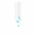 Jellyfish Inspired Unique Shaped Pendant Light With Blue Glass Shades And Crystal Beads