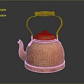 Vintage Copper Kettle With Wooden Handle And Shiny Reflective Base For Home Use