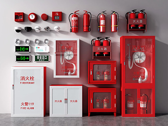 modern fire fighting equipment fire hydrant fire extinguisher fire fighting equipment 3d model