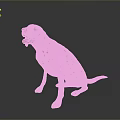 Red Dog Sitting With Tongue Out On Dark Background 3D Render