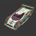 Marchin Racing VAV Shell Sponsored White Racing Car With Rear Wing And Red Blue Stripes