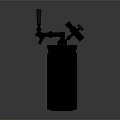 Black Cylindrical Industrial Equipment With Top Control Handle And Pressure Gauge