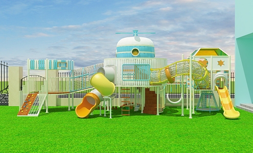 Outdoor large toy amusement equipment slide 3d model