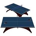 Blue Surface Ping Pong Table With Red Frame And Ping Pong Paddles For Fitness