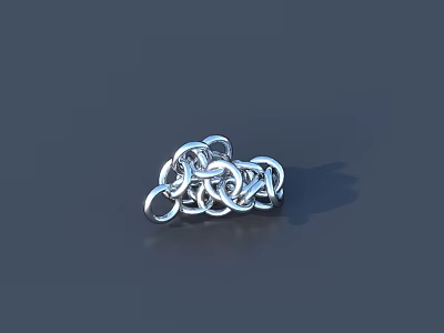 Road Infrastructure Components With Interconnected Silver Metal Rings Structure Design 3d model