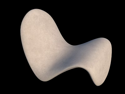 Modern Curved White Accent Chair With Upholstered Leisure Seating And Smooth Lines 3d model