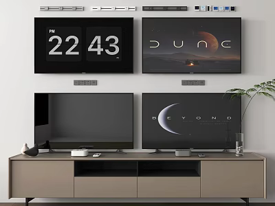 Modern Living Room With TV Arrangement And Furniture 3d model