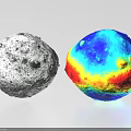 Natural Stone And Wood Material Spheres With Textured Surfaces For Design Display Purposes