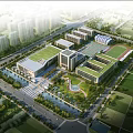 Modern University Campus Building With Glass Facade And Pedestrian Plaza Area