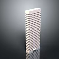 Modern High Rise Office Building With White Exterior Many Windows And Entrance At Base
