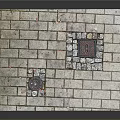 Gray Brick Square Platform With Textured Bricks Neatly Arranged And Metal Covers