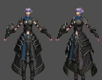 Modern Game Role Sub-era Role Samurai Warrior Female Fantasy 3d model