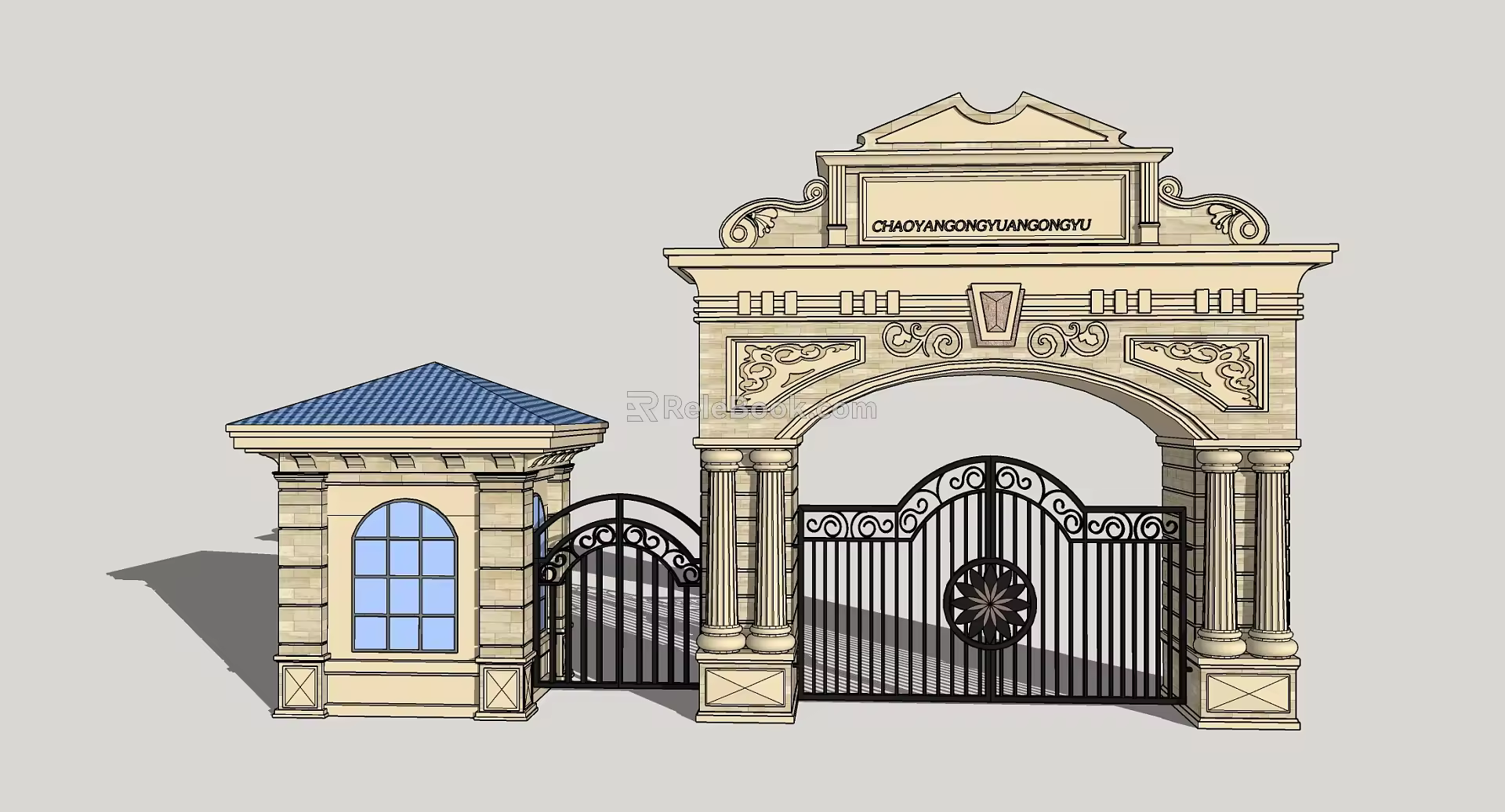European-style gate 3d model