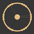 Modern Round Wooden Hanging Furniture With Vertical Slats And Circular Frame