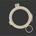 Beige Cylindrical Industrial Duct Component With Metal Brackets And Mounting Fixtures