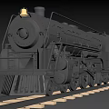 Retro Steam Train Rail Transit 3d model