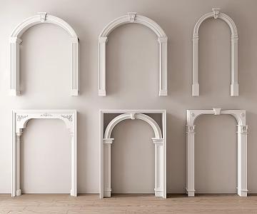 European style door cover dumb European style door opening 3d model