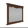 Elegant Wooden Framed Mirror With Carved Decorative Details For Home Interior Design