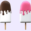 Ice Cream Ice Cream Ice Cream Strawberry Ice Cream Ice Bar Ice Cream Ice Bar Chocolate Ice Cream Ice Cream Ice Cream Ice Cream Milk 3d model
