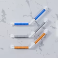 Non Slip Grab Bars In Blue Gray Orange With White Base For Safety