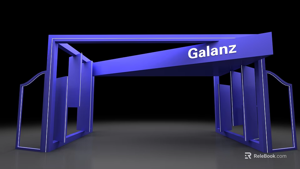 Modern Blue Galanz Event Gateway with Stylish Branded Design Structure 3d model 