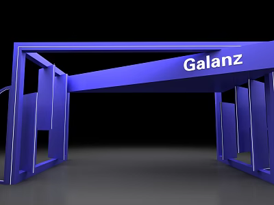 Modern Blue Galanz Event Gateway with Stylish Branded Design Structure 3d model
