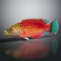 Modern Fish Double Line Tip-lip Fish 3d model