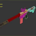 Red Assault Rifle with Black Scope Tactical Grip Magazine and White Graphics