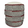 Woven Stool Featuring Layered Stripes White Black And Red Decorative Design 3d model