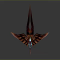 Red Origami Crane With Spread Wings And Detailed Intricate Texture Metallic Shine Artistic Sculpture