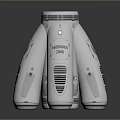 Futuristic White Mechanical Device Featuring Gray Details Multiple Support Legs Control Panels And Circular Top