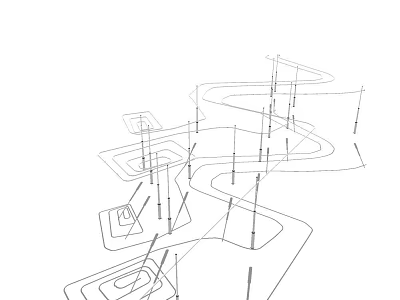 Modern Pergola Architectural Design With Curved Structure And Support Columns 3d model