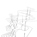 Modern Pergola Architectural Design With Curved Structure And Support Columns